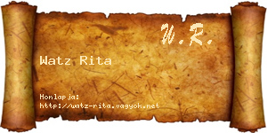 Watz Rita névjegykártya